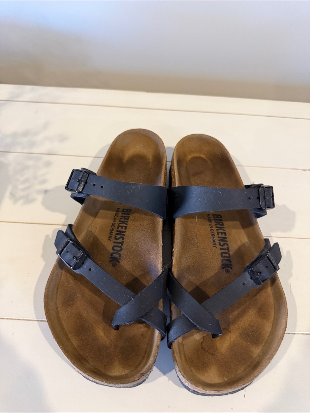 Birkenstock Black Crossover Double Strap Sandals 38